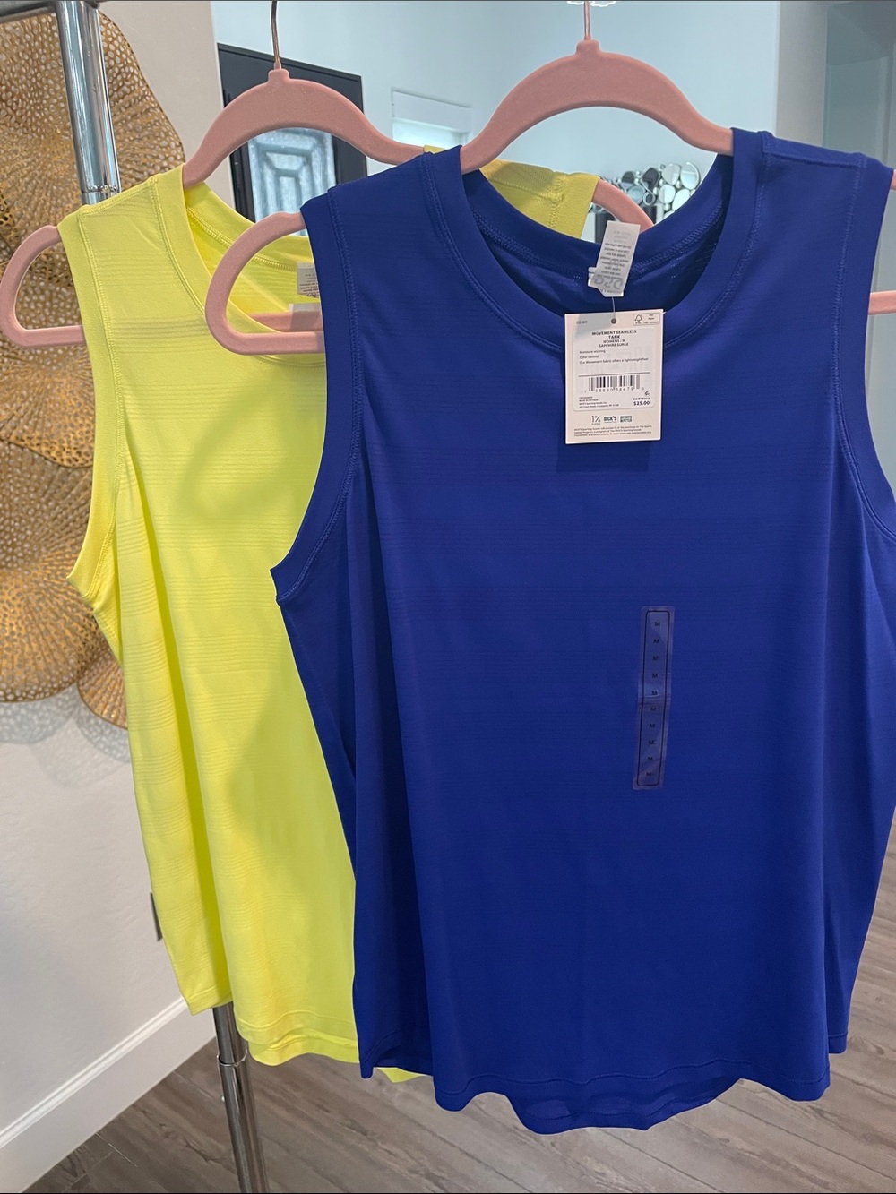 Sleeveless Performance Tank Top - Blue and yellow